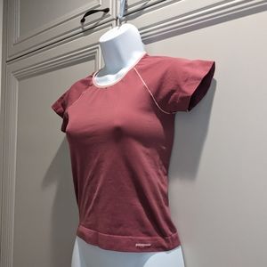 Patagonia SS Dark Pink Midweight Capilene T Shirt Women's Size S VGUC